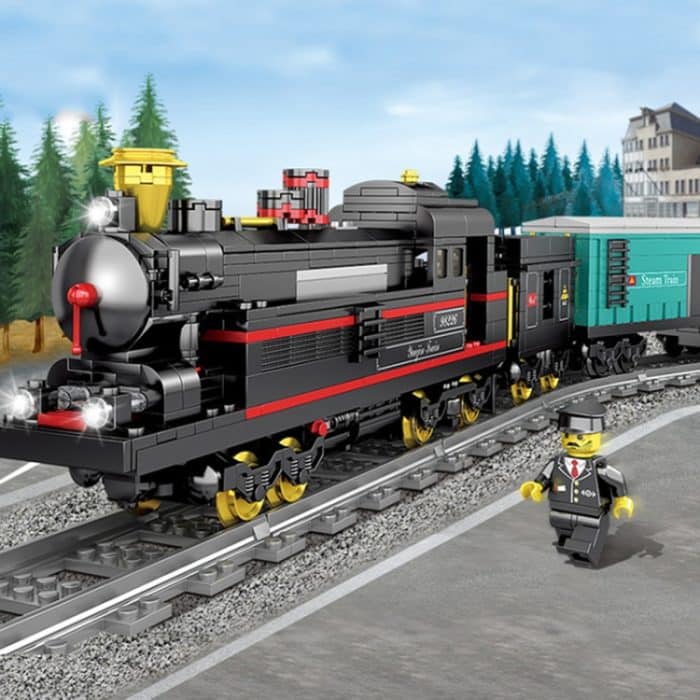 City Train Series Zusammengebaute Bausteine Lego Simulation Electric Rail Train Puzzle Spielzeug – Bild 6