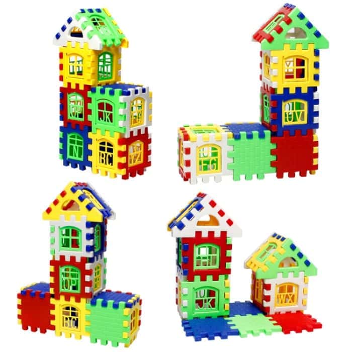 10 Sätze Kinder Frühpädagogische Plastikbausteine ​​Haus DIY Spielzeug (24 PCS / Set), Rondom Color Delivery – Bild 3