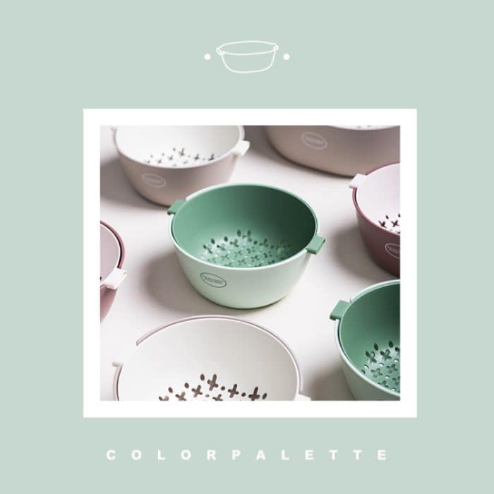 Küchen-Reispfanne, Doppelschale, Gemüse-Ablaufkorb, Kunststoff-Obstkorb, U Shape Light Green, U Shape Dark Red, U Shape Light Gray, O Shape Light Green, O Shape Dark Red, O Shape Light Gray – Bild 6