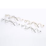 2 Stück neue, modische, handgefertigte Diamant-Halbrahmen-Metallwelle ohne dekorativen Brillenrahmen – Bild 3