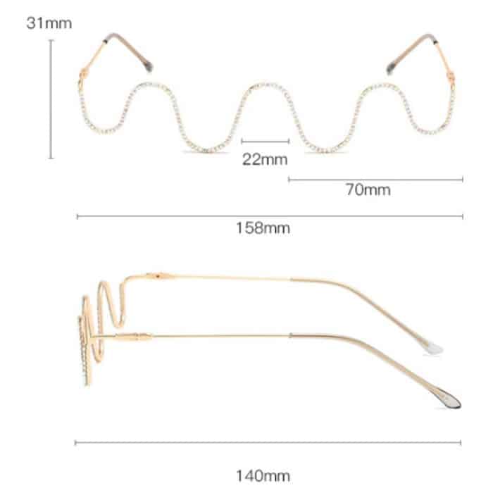 TBD0426727201_5.jpg 2 Stück neue, modische, handgefertigte Diamant-Halbrahmen-Metallwelle ohne dekorativen Brillenrahmen – Bild 6