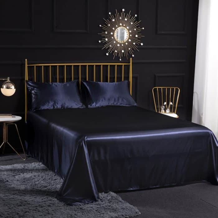 TBD049390403A_5.jpg Home Ice Silk Simulation Silk Vierteiliges Kissenbezug-Bettlaken-Spannbettlaken-Set – Bild 6