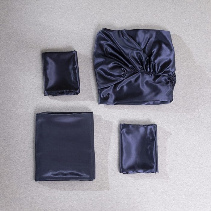 TBD049390403A_6.jpg Home Ice Silk Simulation Silk Vierteiliges Kissenbezug-Bettlaken-Spannbettlaken-Set – Bild 7