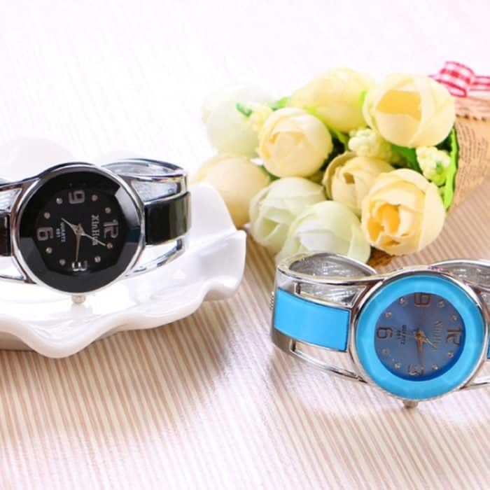 XinHua Damen-Quarzuhr mit Diamant-Spiegeloberfläche, hohlem Edelstahlarmband – Bild 3