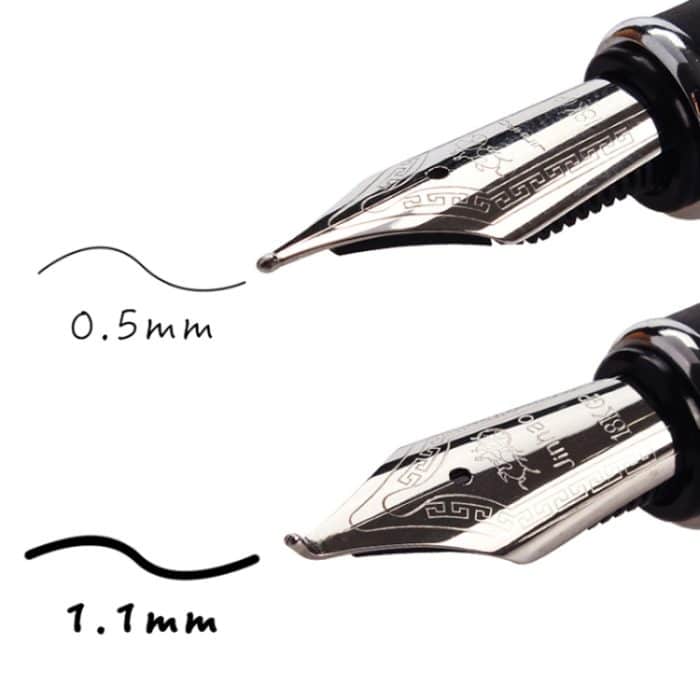 X750 Briefpapier-Füllfederhalter aus Edelstahl, mittlere Feder, Tintenstifte, Schule, Oiifice, Geschenk, 0.5mm, 1.1mm – Bild 3