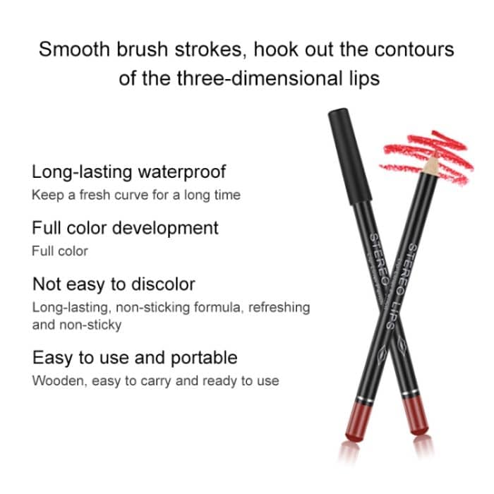 Sexy Matte Lippenstift Lipliner Lip Liner Bleistift Matt Nude Lipsliner Stift Set Schönheit Make-Up Werkzeug Kosmetik – Bild 3