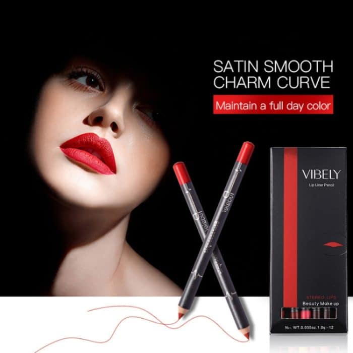 Sexy Matte Lippenstift Lipliner Lip Liner Bleistift Matt Nude Lipsliner Stift Set Schönheit Make-Up Werkzeug Kosmetik – Bild 6