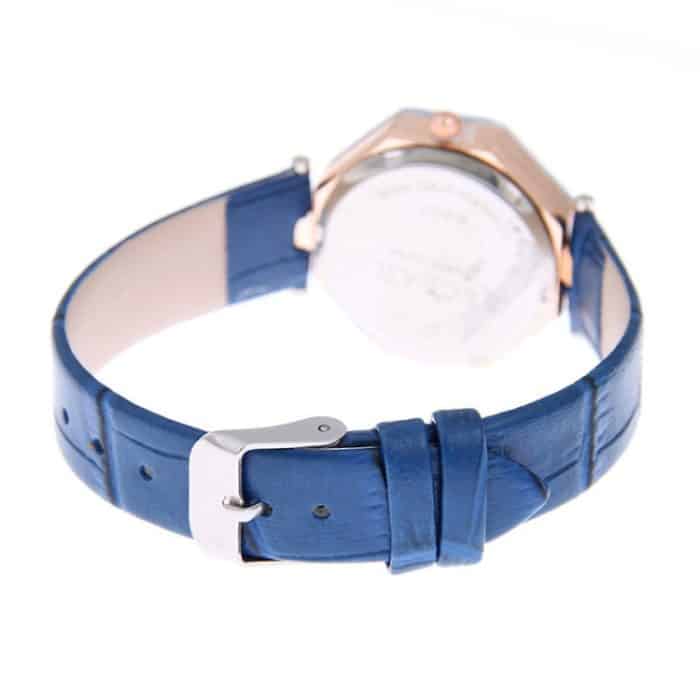 Edelsteinschliff-Geometrie-Kristall-Leder-Quarz-Armbanduhr, modische Uhr für Damen – Bild 3