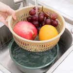 10 Stück doppelschichtiger hohler Obst- und Gemüse-Abflusskorb, Haushalts-Kunststoff-Gemüse-Waschkorb, Small, Large – Bild 7