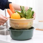 10 Stück doppelschichtiger hohler Obst- und Gemüse-Abflusskorb, Haushalts-Kunststoff-Gemüse-Waschkorb, Small, Large – Bild 8