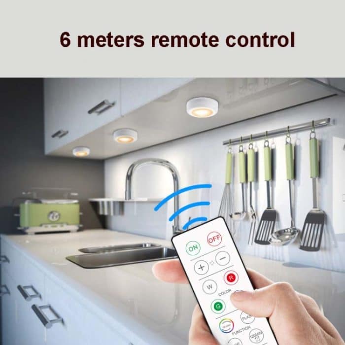 6 PCS / Set 16-Farben-RGB-LED-Nachtlicht-Blitzatmosphäre Pat Light Fernbedienung Schrankleuchte mit 2 Fernbedienungen – Bild 5