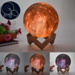 3D Mondlampe Kinder Geschenk Tischlampe Gemalt Sternenhimmel LED Nachtlicht