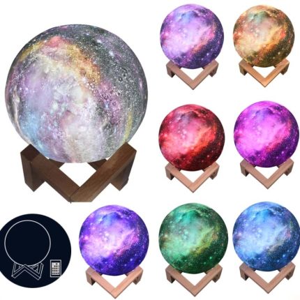 3D Mondlampe Kinder Geschenk Tischlampe Gemalt Sternenhimmel LED Nachtlicht
