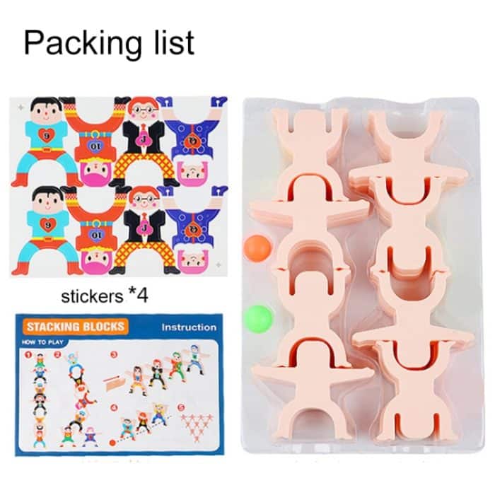 Kinder Eltern-Kind-Stapelblockspiel Balance Akrobatische Truppe Dekompressionsspielzeug – Bild 5