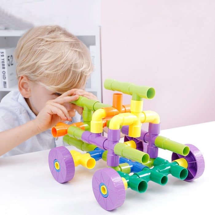 TBD05549839.jpg Kinder pädagogische Kunststoffrohrbausteine Zusammengebautes Spielzeug 72 PCS / Set – Bild 1