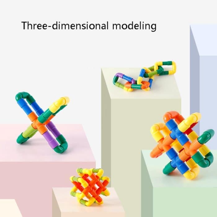 Kinder pädagogische Kunststoffrohrbausteine ​​Zusammengebautes Spielzeug 72 PCS / Set – Bild 2
