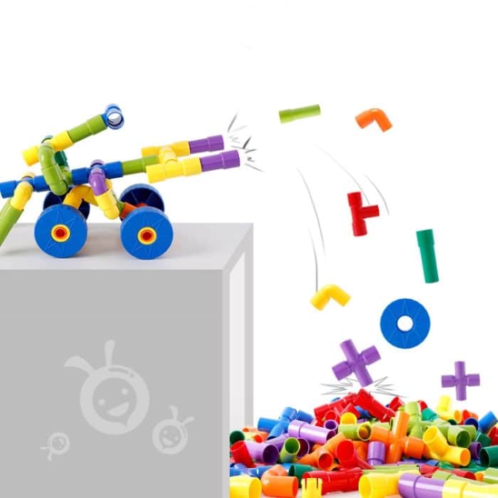 Kinder pädagogische Kunststoffrohrbausteine ​​Zusammengebautes Spielzeug 72 PCS / Set – Bild 3