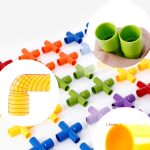 Kinder pädagogische Kunststoffrohrbausteine ​​Zusammengebautes Spielzeug 72 PCS / Set – Bild 5