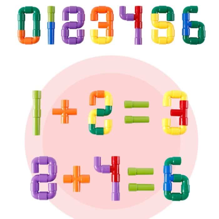 Kinder pädagogische Kunststoffrohrbausteine ​​Zusammengebautes Spielzeug 72 PCS / Set – Bild 6