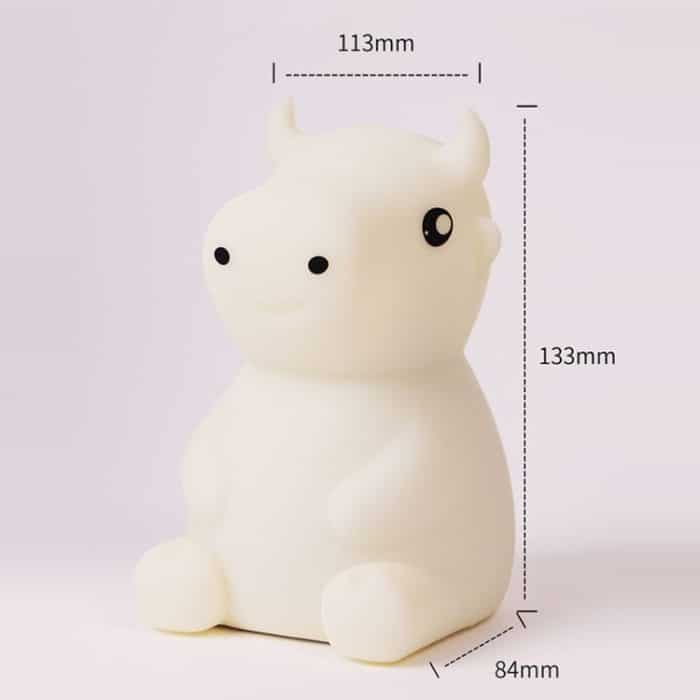 JX-YD-08 Silikon Kalb Kuh Nachtlicht LED Bunt Dimmen Pat Schlafen Nachttischlampe – Bild 3