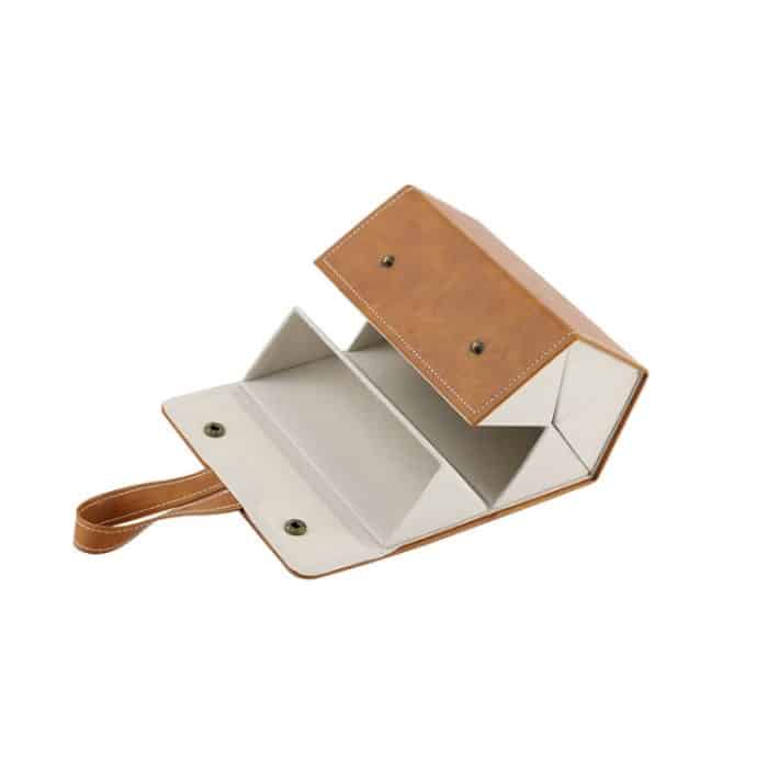 Multifunktionale Schmuck-Brillen-Aufbewahrungsbox, handgefertigtes Brillenetui aus PU-Leder mit kleiner Körnung, Modell: – Bild 2