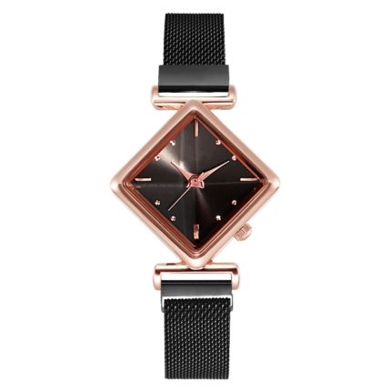2 Stück Damen-Quarzuhr mit Diamant-Zifferblatt