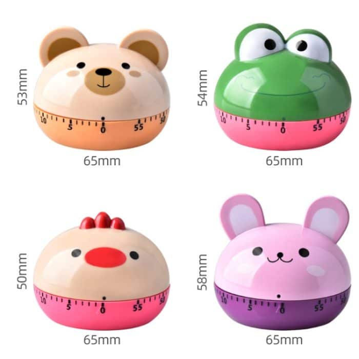 2 PCS Küche mechanische Timer Cartoon 60 Minuten Timer Backen Kochen Erinnerung, RB190-1 Bear, RB190-1 Bunny, RB190-1 Frog, RB190-1 Chicken, RB194-1 Puppy, RB194-1 Monkey, RB194-1 Mavericks, RB194-1 Kitten, RB208-1 Pineapple, RB208-1 Carrot, RB208-1 On... – Bild 6