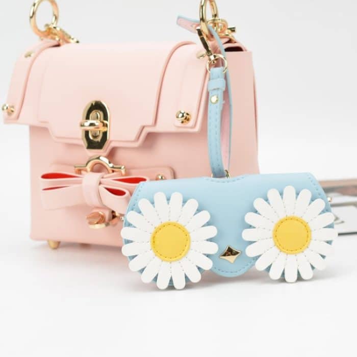 Niedliches und lustiges PU-Sonnenbrillenetui, tragbares Brillenetui mit hängender Schnalle – Bild 5