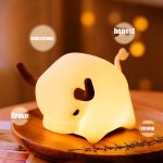 BD-NL-11 Kuh Silikon Lampe USB Dimmen Nachtlicht Kinder Nacht Timing Schlafen Licht – Bild 3