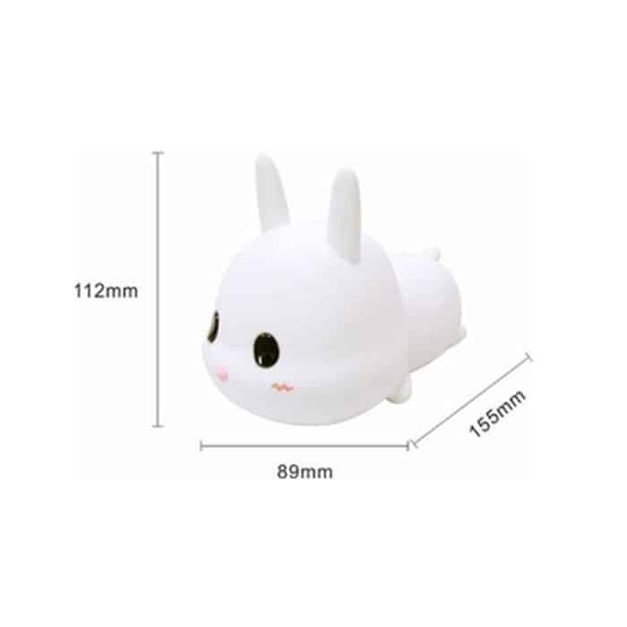 Niedliches Kaninchen-Pats-Nachtlicht, Nachttisch, Krankenpflege, Augenschutz, Kinder, schlafende Silikonlampe – Bild 3