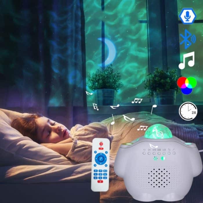 SC515-03 Fernbedienung Bluetooth Musik Sternenlicht Wassermuster Projektion Schlafzimmer Nachtlicht USB Sound Control Full Star Laser Bühnenlampe – Bild 4