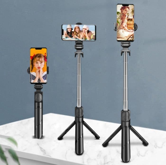 XT02 360-Grad-drehender multifunktionaler einziehbarer Handy-Selfie-Stick zum Aufnehmen von Live-TV-Dramen-Stativ, Bluetooth Black, Bluetooth White, 2 PCS No Bluetooth Black, 2 PCS No Bluetooth White – Bild 3