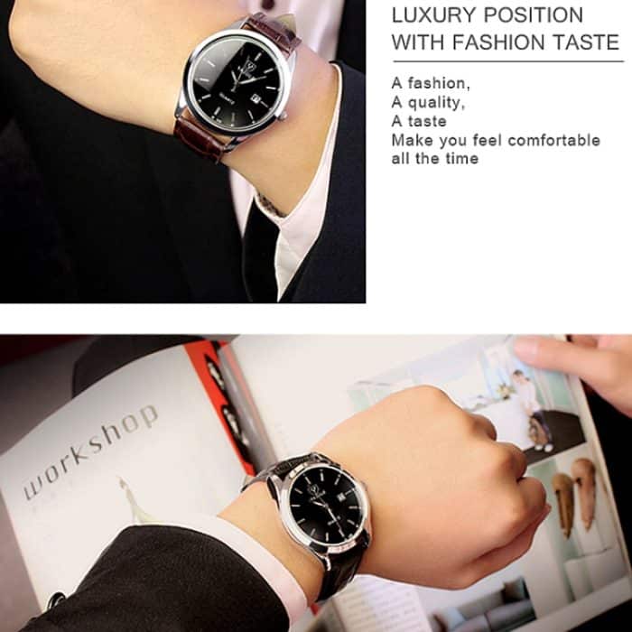 YAZOLE 308 Leuchtende Quarzuhr Herrenuhr – Bild 7