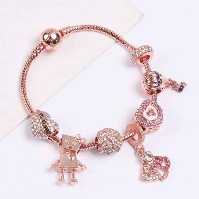 Damen-Armband aus Roségold mit Perlen – Bild 1