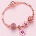 Damen-Armband aus Roségold mit Perlen