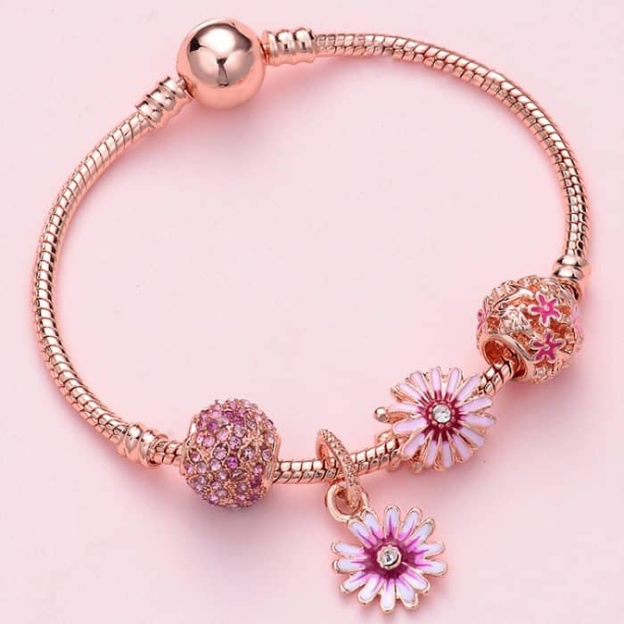 Damen-Armband aus Roségold mit Perlen – Bild 1