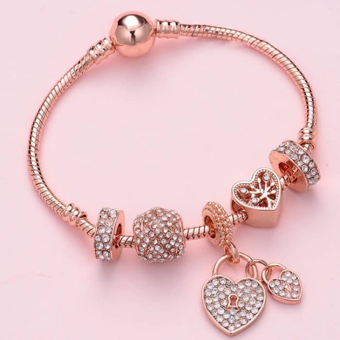 Damen-Armband aus Roségold mit Perlen – Bild 1