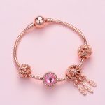 Damen-Armband aus Roségold mit Perlen