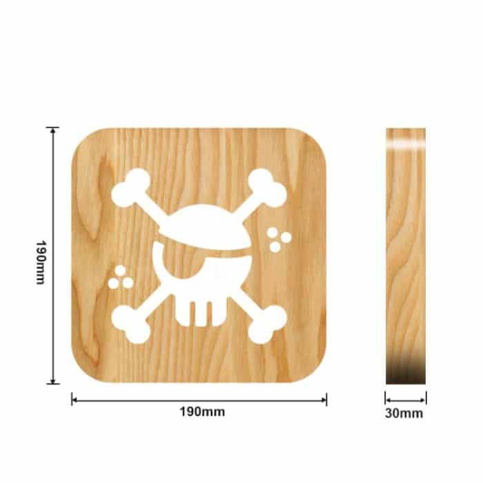 FS-T1875W 2,5 W Piratenform Massivholz Tischlampe LED Nachtlicht – Bild 3