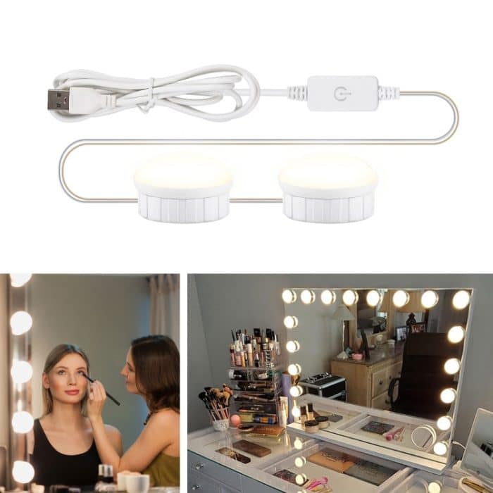 TBD0572270801A.jpg Spiegel-Frontlicht, dimmbarer Make-up-Spiegel, USB-Touch-Control-Licht – Bild 1