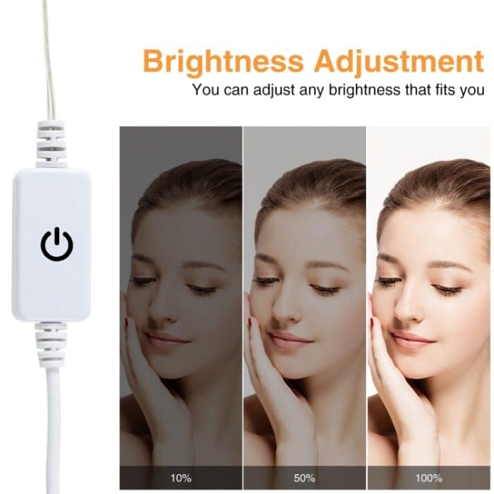 Kosmetikzimmer-Badezimmerspiegel-Frontleuchte USB-dreifarbiges Dimmlicht – Bild 3