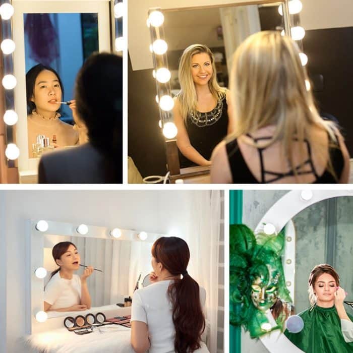 Kosmetikzimmer-Badezimmerspiegel-Frontleuchte USB-dreifarbiges Dimmlicht – Bild 6