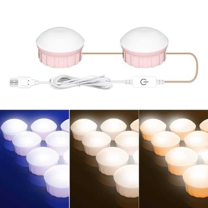 Kosmetikzimmer-Badezimmerspiegel-Frontleuchte USB-dreifarbiges Dimmlicht – Bild 1