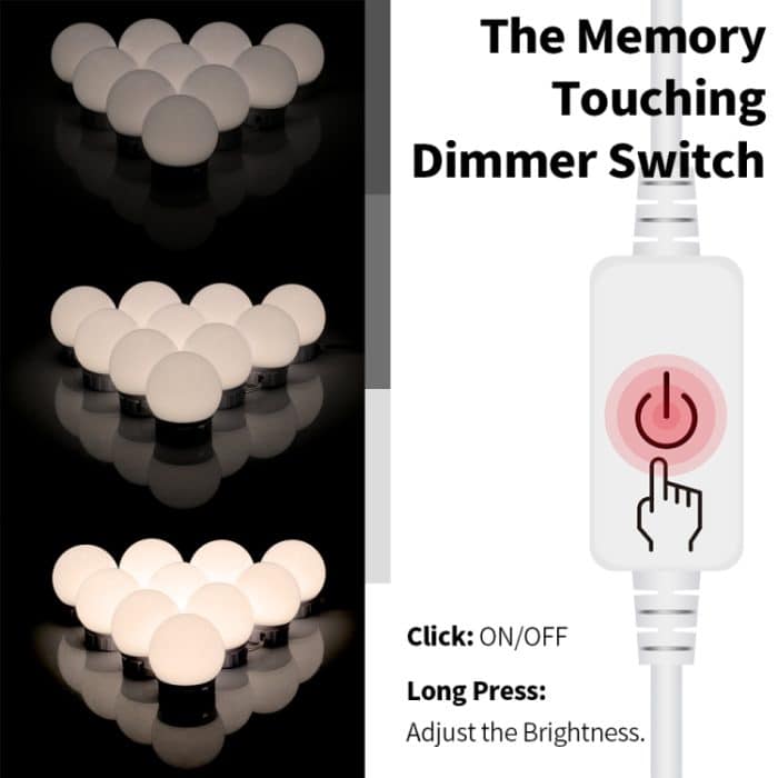 3 Farbtemperatur-Spiegel-Frontlampe, USB, einfache Badezimmer-Make-up-Glühbirnen – Bild 3