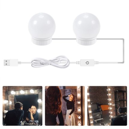 LED-Spiegel-Frontlampe, USB, einstellbare Helligkeit, Make-up-Fill-Glühbirnen