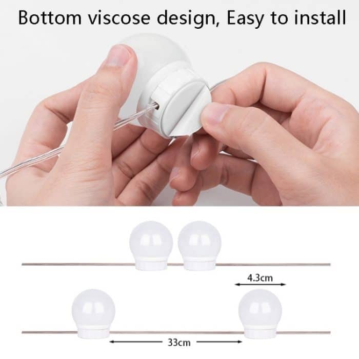 LED-Spiegel-Frontlampe, USB, einstellbare Helligkeit, Make-up-Fill-Glühbirnen – Bild 3