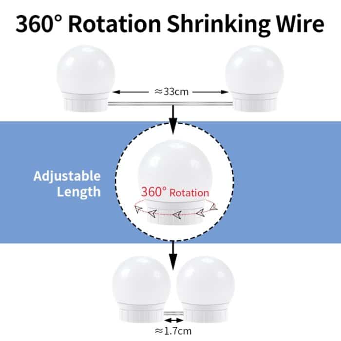 LED-Spiegel-Frontlampe, USB, einstellbare Helligkeit, Make-up-Fill-Glühbirnen – Bild 6