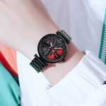 SANDA P1074 Cool Couple Stahlband Quarzuhr Wheel Series Zifferblatt Damenuhr – Bild 5