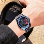 SANDA P1065 Wheel Series Lässige Stahlband-Quarzuhr für Herren – Bild 5