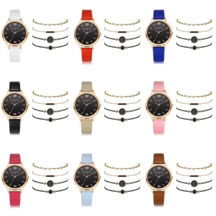 LVPAI XR3795 Damen-Quarzuhr mit PU-Armband, Legierung, + Armband-Set – Bild 2